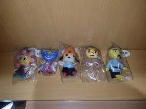 1998 Bandai Parappa The Rapper Characters Keychains (set of 5)  - toy action figure gadgets