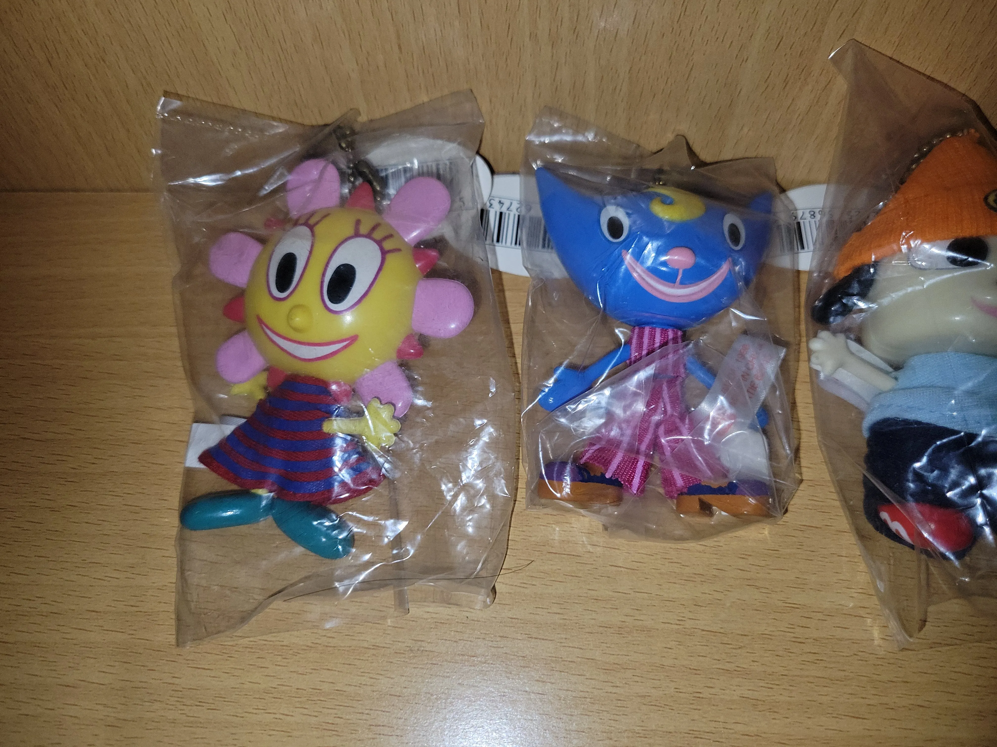 1998 Bandai Parappa The Rapper Characters Keychains (set of 5)  - toy action figure gadgets
