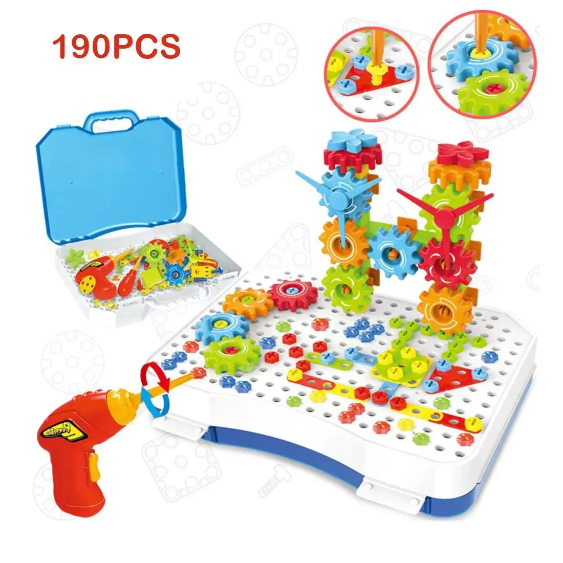 2 in 1 DIY Creative Gear & Drill Construction Kit