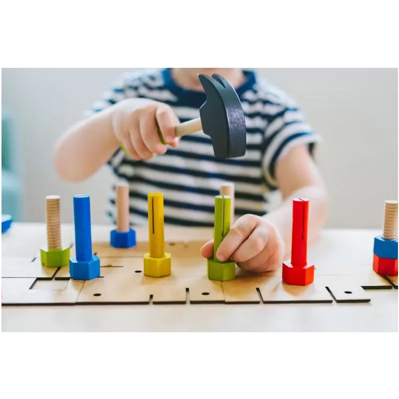34 Piece Kid'S Pretend Play Wooden Simulation Toolbox Kit Wt-26