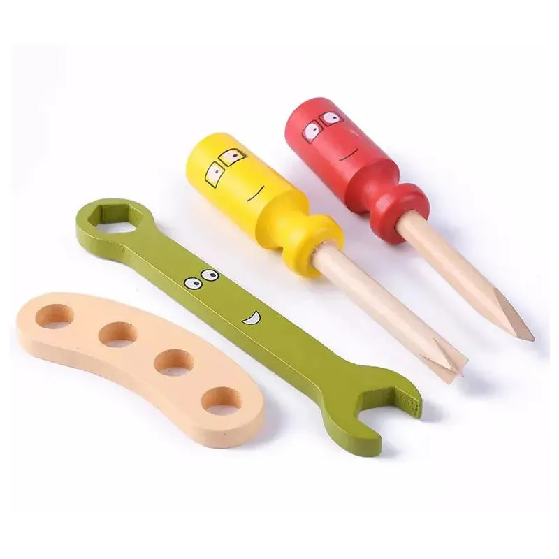 34 Piece Kid'S Pretend Play Wooden Simulation Toolbox Kit Wt-26