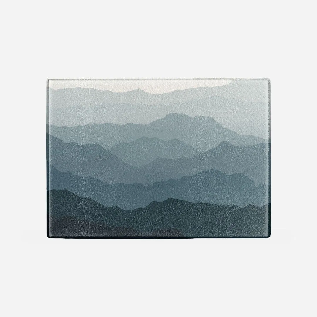 Blue Mountains Tempered Glass Cutting Board 15.75" X 11.5" - Designed by Michigan Artists