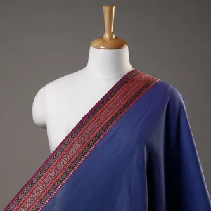 Blue - Prewashed Dharwad Cotton Thread Border Fabric