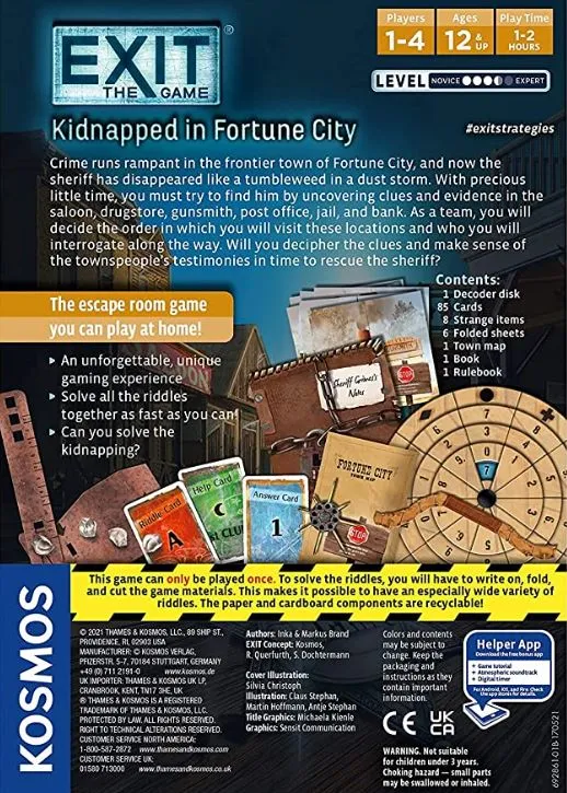 Board game Exit: Kidnapped in Thames & Kosmos Exit: Kidnapped in Fortune City