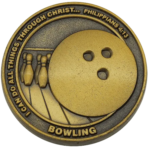 Bowling Coin, Christian Sports Coin for Boys and Girls