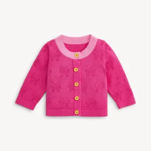 Bubble Gum Cotton Magnetic Cardigan