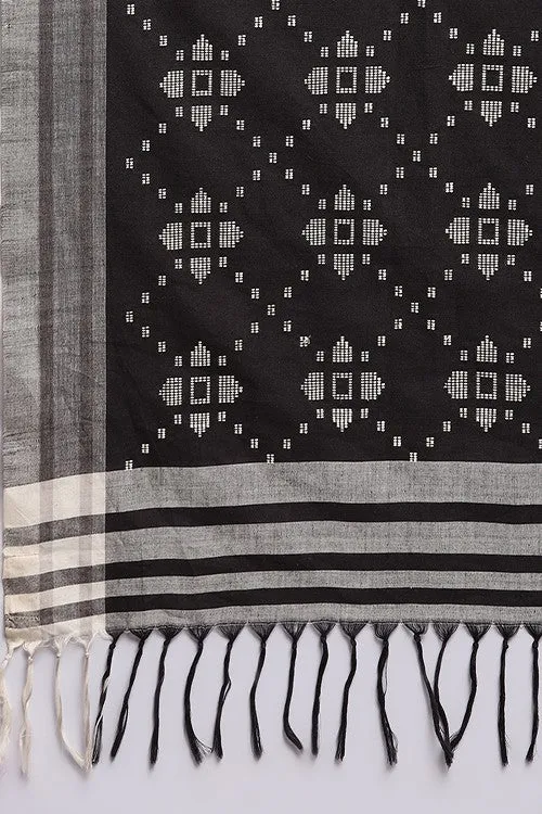 Bun.Kar Bihar 'Afsa' Handwoven Extra Weft Cotton Saree-20