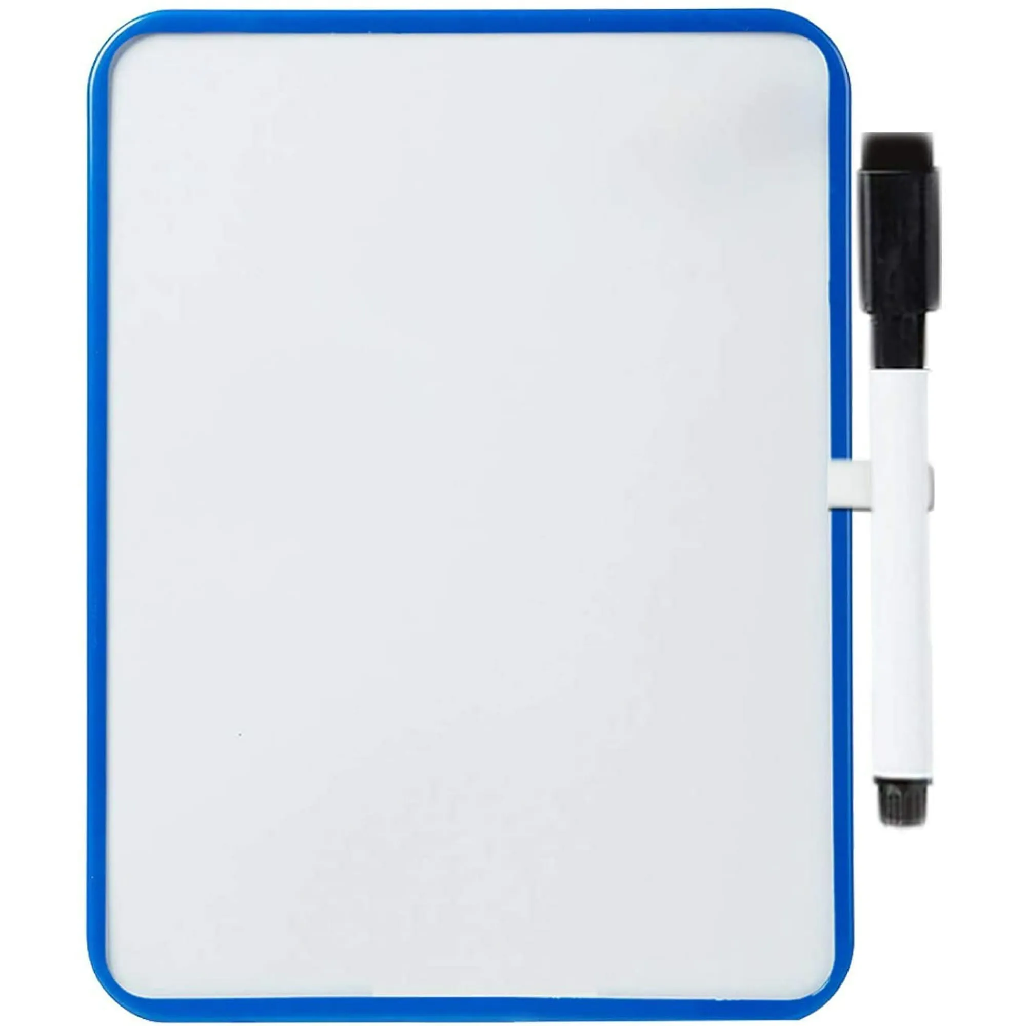 Calla 6.5 x 8.25 -inch Dry Erase Hanging Magnetic Whiteboard – Fridge, Locker Hanging and More – Grocery List, to do List, Kids Drawing – Blue Framed | 1 Pack