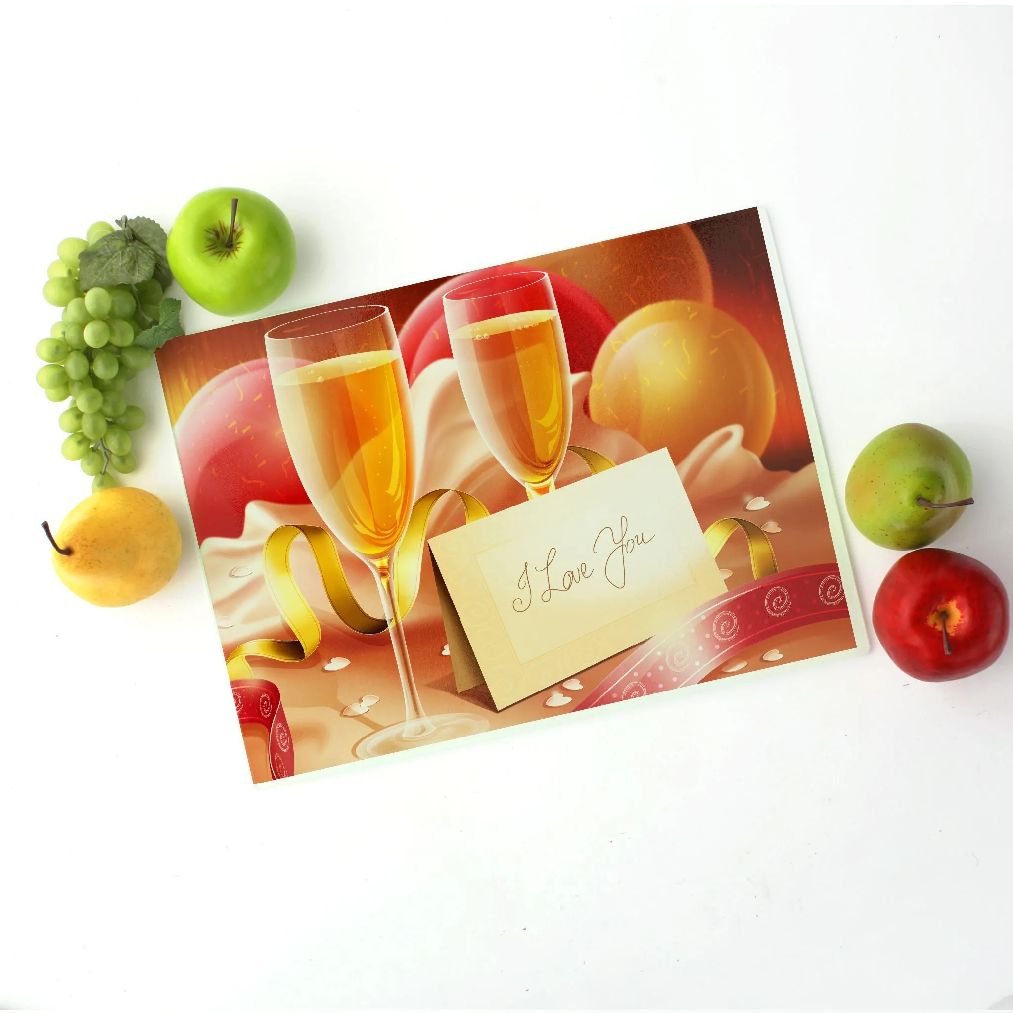 Cheers, I Love You Tempered Glass Cutting Board 15.75" X 11.5" - Designed by Michigan Artists