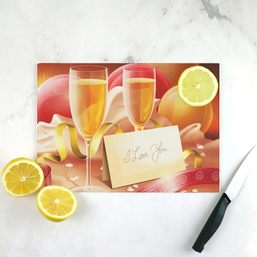 Cheers, I Love You Tempered Glass Cutting Board 15.75" X 11.5" - Designed by Michigan Artists