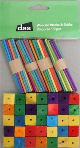 Construction blocks & sticks - coloured