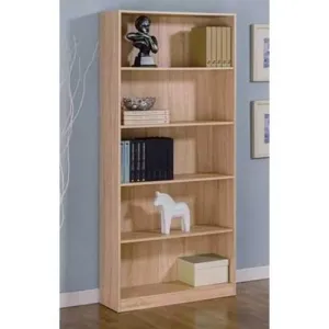 Contemporary Design Bookcase With 5 Tier Shelves.