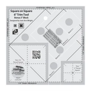 Creative Grids Square on Square 3 or 6in Trim Tool CGRJaw7  SKU 46235
