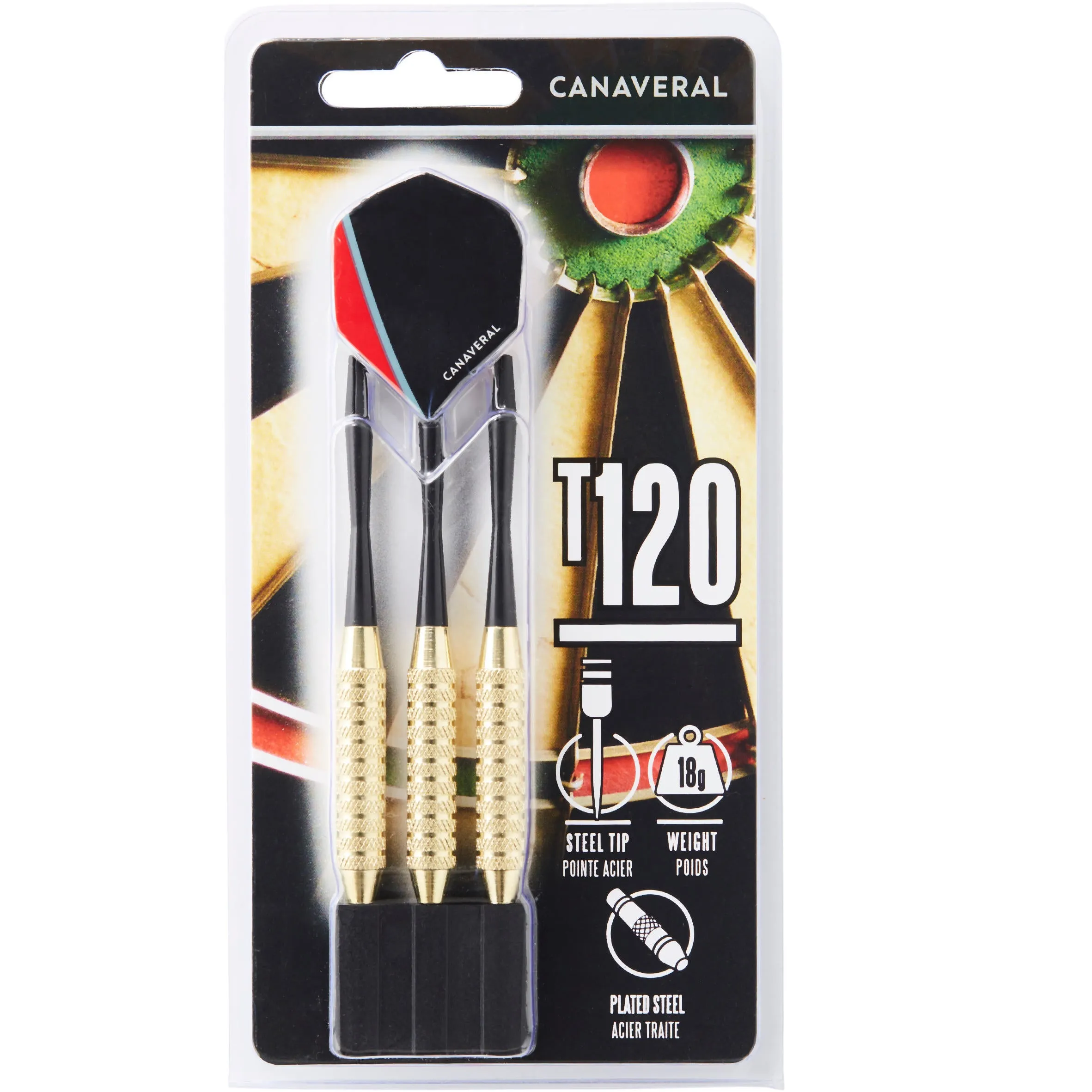 Darts T120 Steeldart 3 arrows with steel tips CANAVERAL