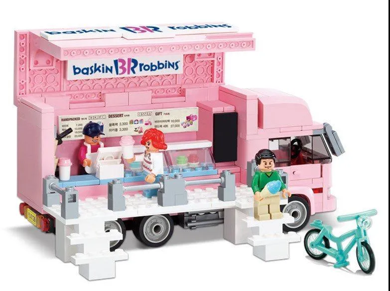 Deluxe 420-Piece Ice Cream Truck Construction Set for Young Creators Aged 8 