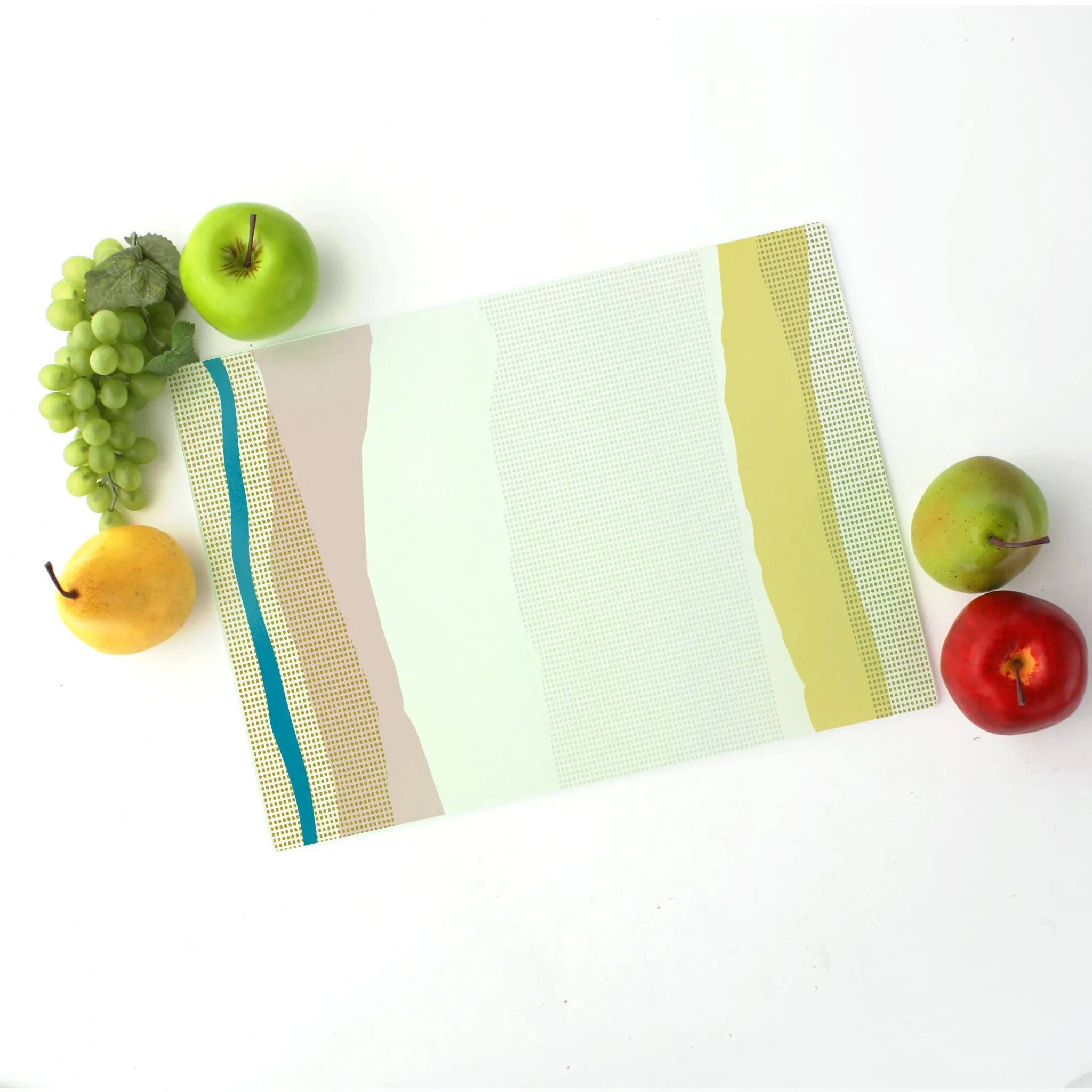 Flow Lines Tempered Glass Cutting Board 15.75" X 11.5" - Designed by Michigan Artists