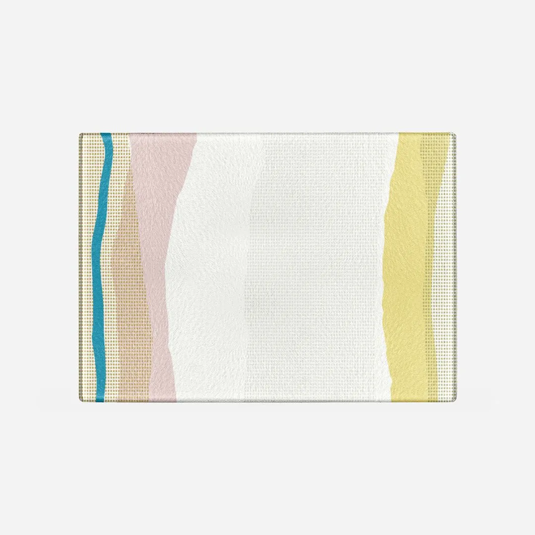 Flow Lines Tempered Glass Cutting Board 15.75" X 11.5" - Designed by Michigan Artists