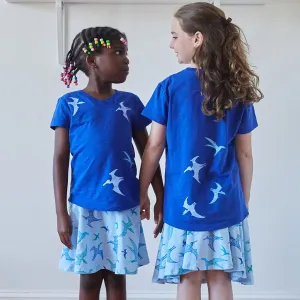 Flying Dinosaurs V-Neck Short Sleeve Shirt