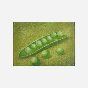 Fresh Peas Tempered Glass Cutting Board 15.75" X 11.5" - Designed by Michigan Artists