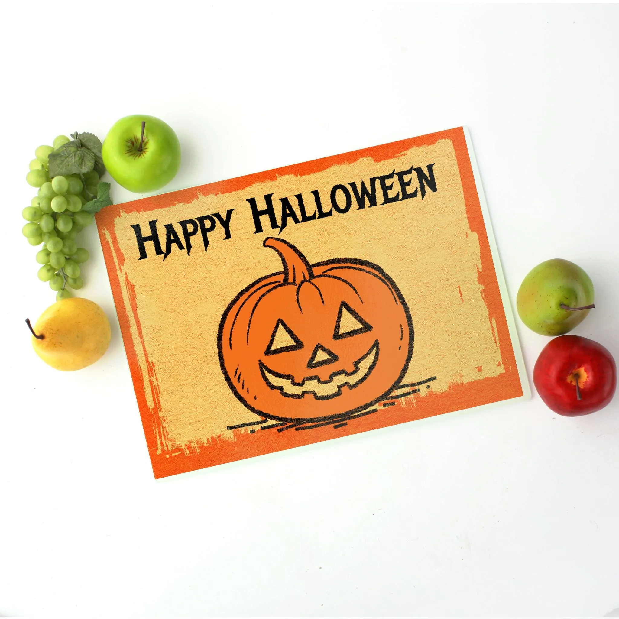 Happy Halloween Tempered Glass Cutting Board 15.75" X 11.5" - Designed by Michigan Artists