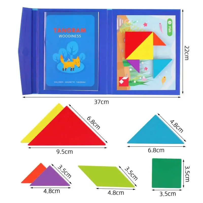 Jigsaw Magic Tangram: Magnetic Wooden Puzzle Book for Creative Kids