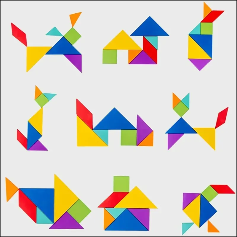 Jigsaw Magic Tangram: Magnetic Wooden Puzzle Book for Creative Kids