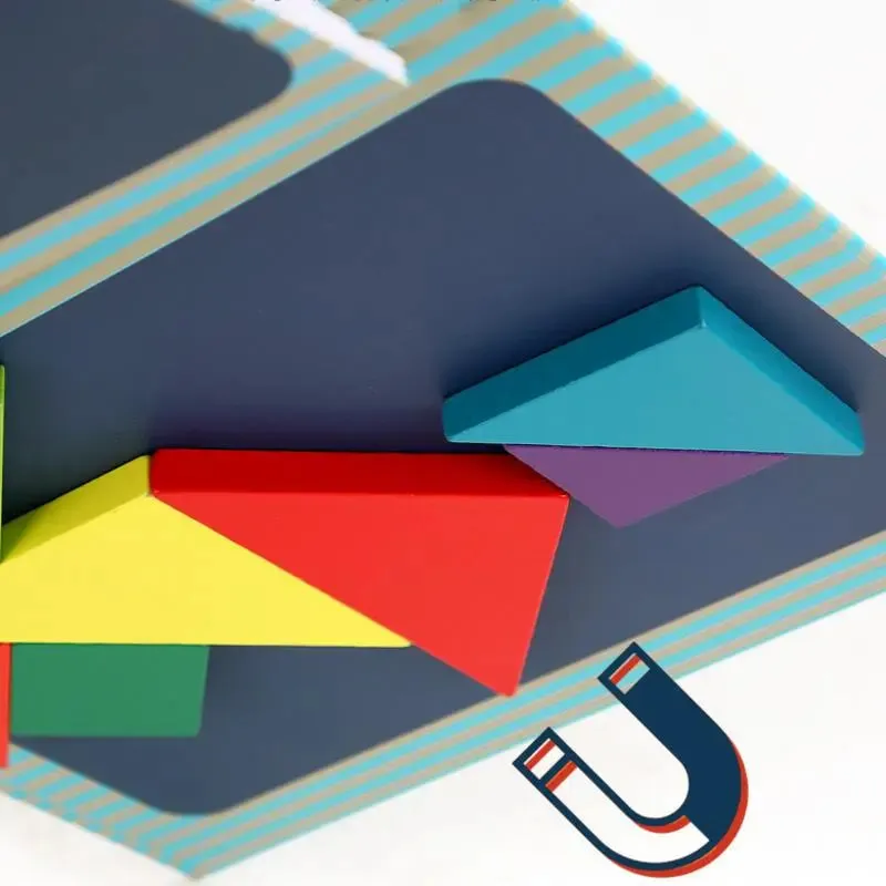 Jigsaw Magic Tangram: Magnetic Wooden Puzzle Book for Creative Kids