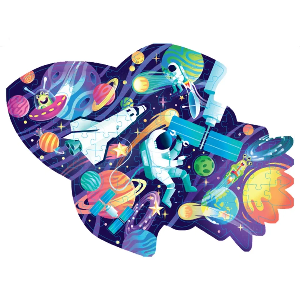 Junior Jigsaw Shiny Shaped 100 Piece Puzzle: Cosmic Space Mission
