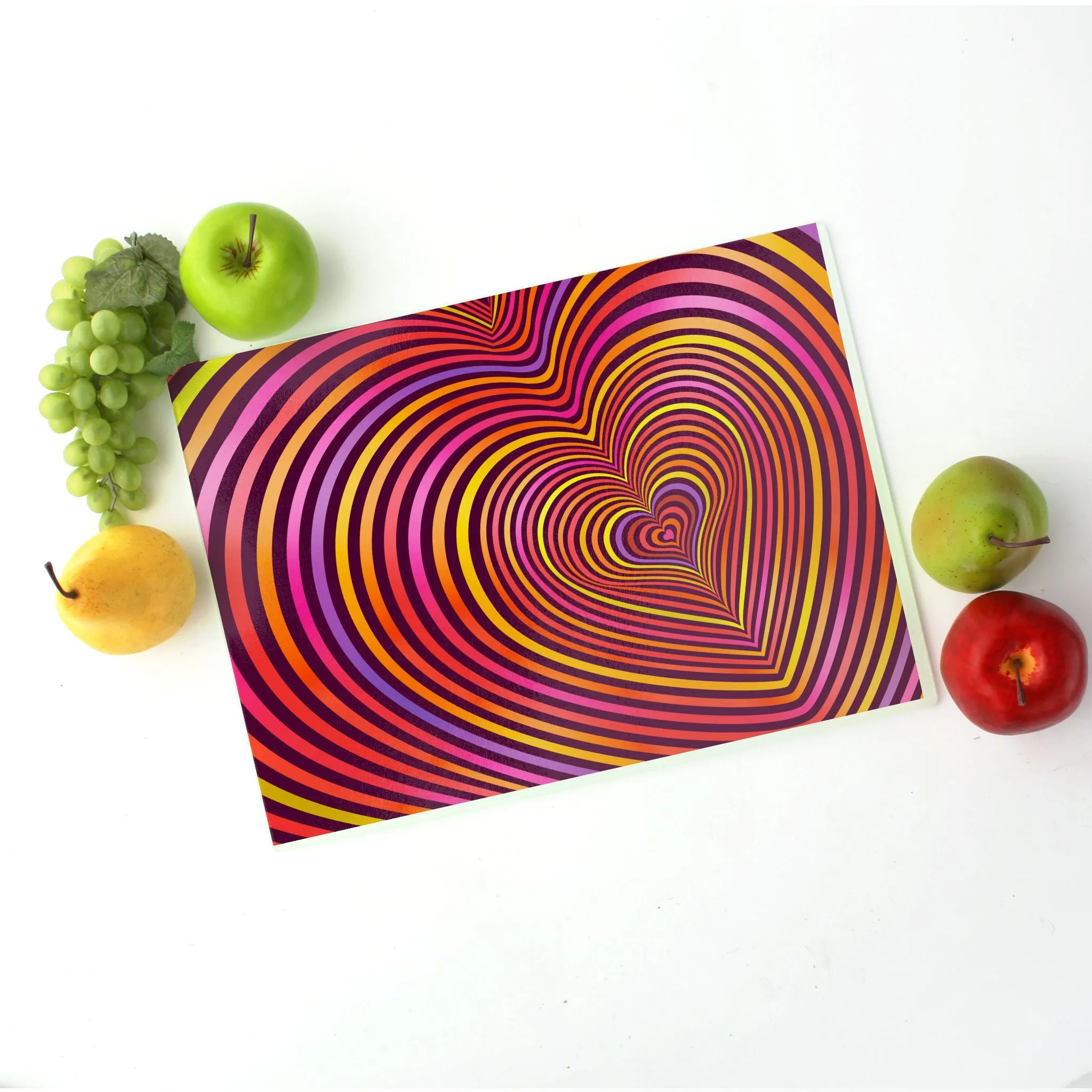 Layers of Love Tempered Glass Cutting Board 15.75" X 11.5" - Designed by Michigan Artists