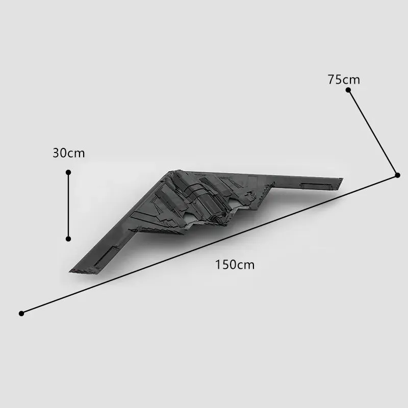 MOC NON   Military Combat B-2 Spirit Bomber Building Block Set Black Fighter Hawk Airaft Transport Airplane F-117 Nighthawk Toy