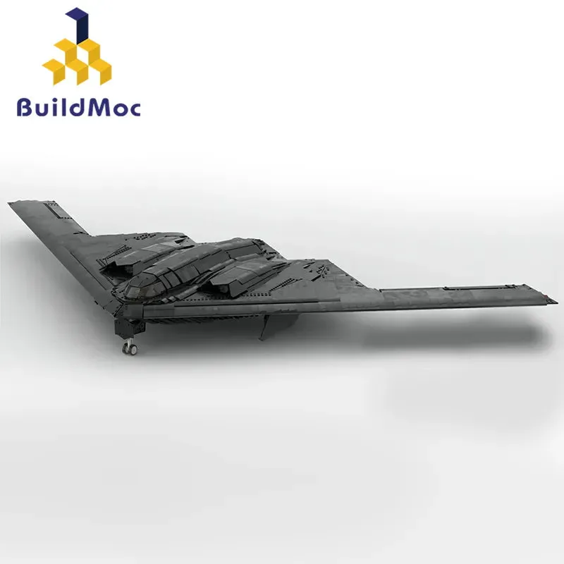 MOC NON   Military Combat B-2 Spirit Bomber Building Block Set Black Fighter Hawk Airaft Transport Airplane F-117 Nighthawk Toy