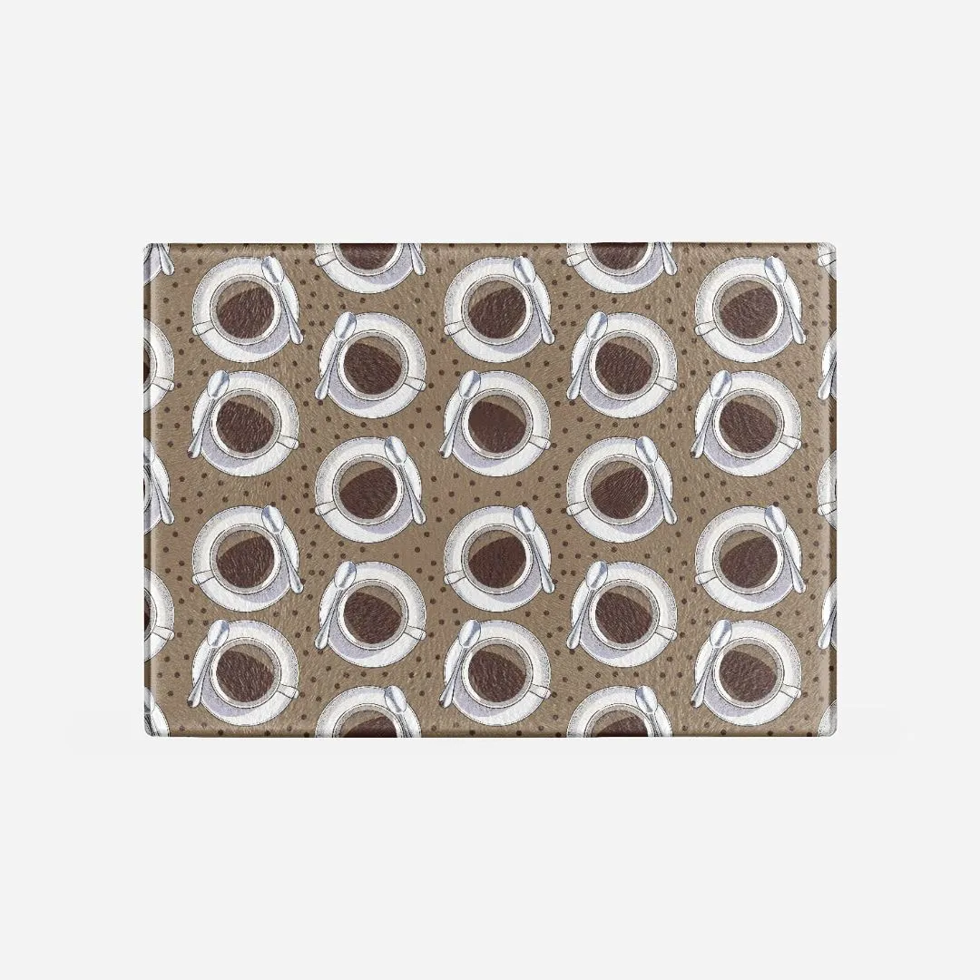 Mocha Java Tempered Glass Cutting Board 15.75" X 11.5" - Designed by Michigan Artists