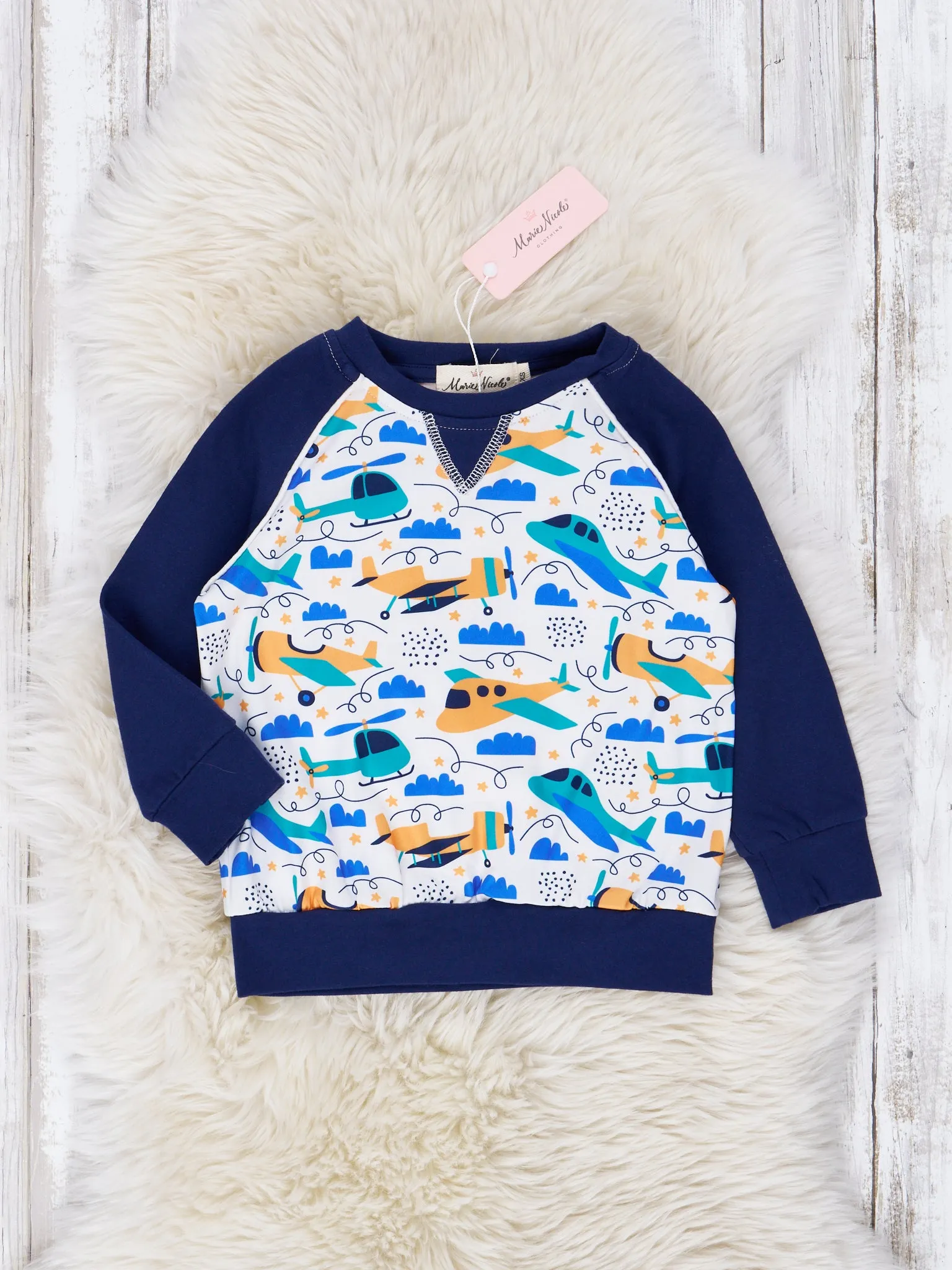Navy Flying Planes Raglan Shirt