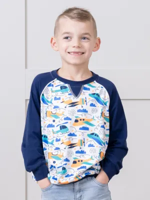 Navy Flying Planes Raglan Shirt