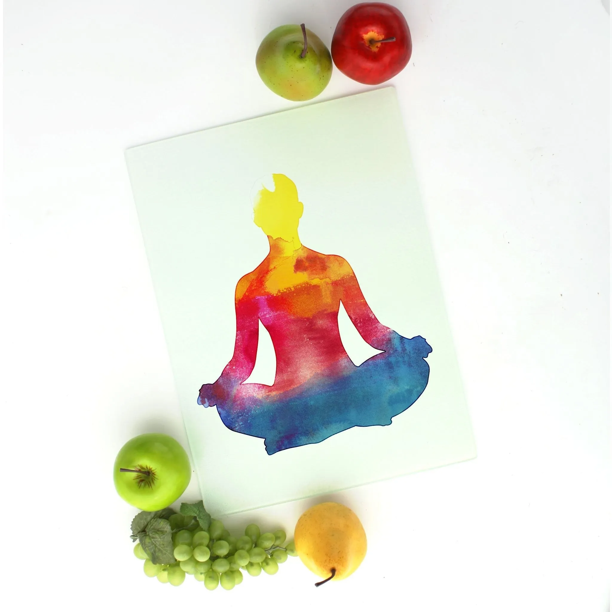 Om for One Tempered Glass Cutting Board 15.75" X 11.5" - Designed by Michigan Artists