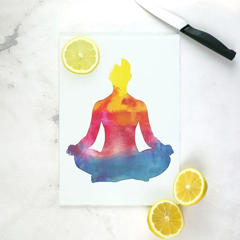 Om for One Tempered Glass Cutting Board 15.75" X 11.5" - Designed by Michigan Artists
