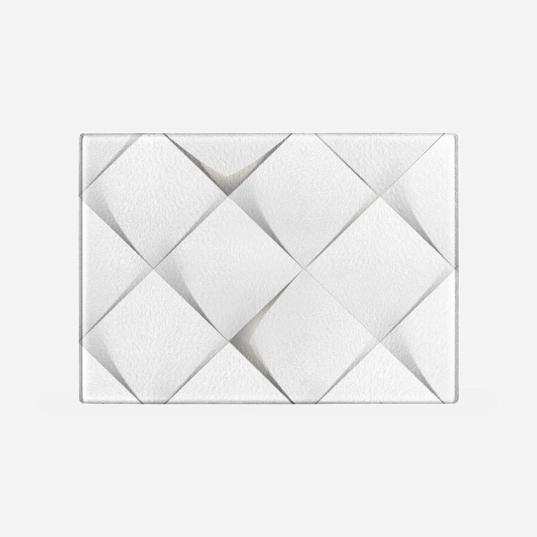 Paper Diamonds Tempered Glass Cutting Board 15.75" X 11.5" - Designed by Michigan Artists