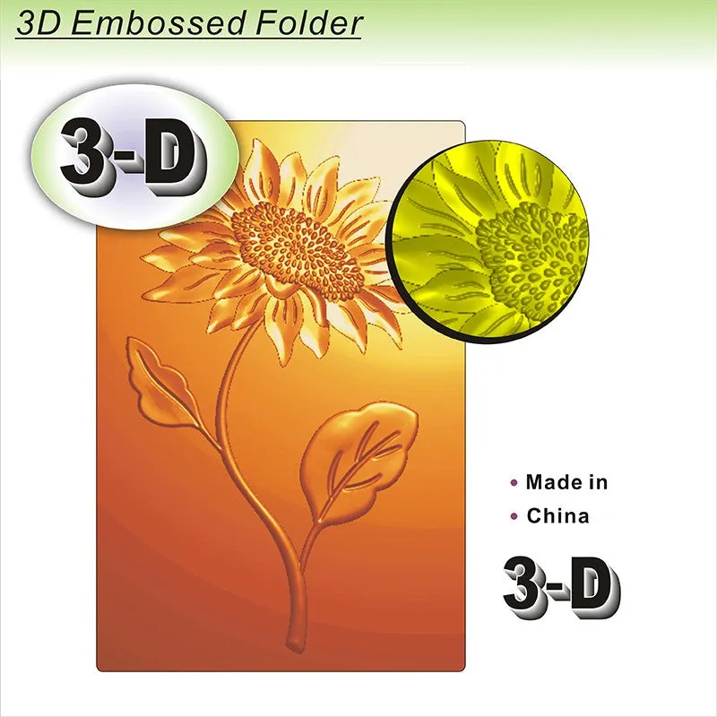 Poppy Crafts 3D Embossing Folder #107 - Sunflower