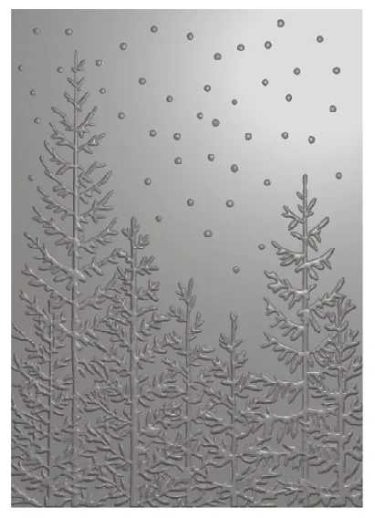 Poppy Crafts 3D Embossing Folder #118 - Snowy Pines