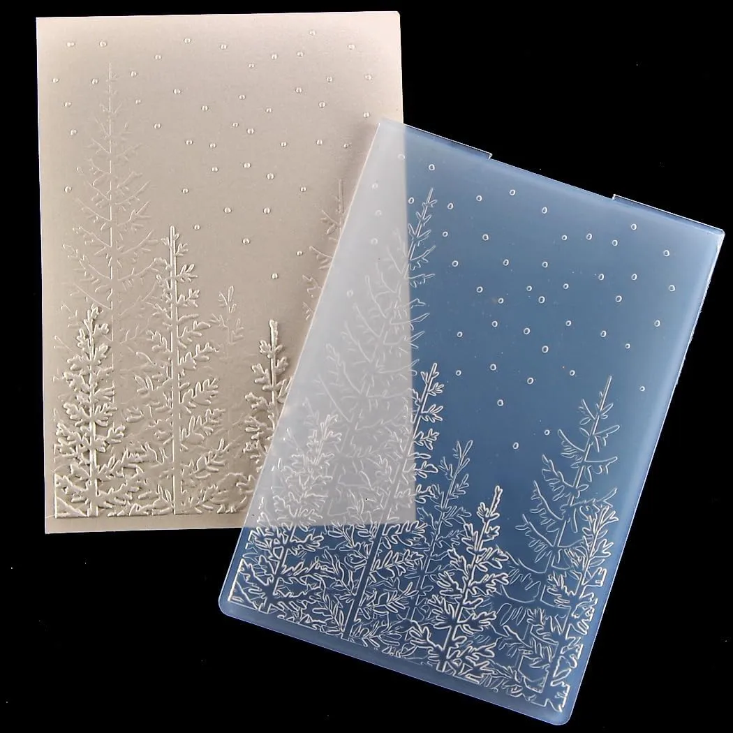 Poppy Crafts 3D Embossing Folder #118 - Snowy Pines