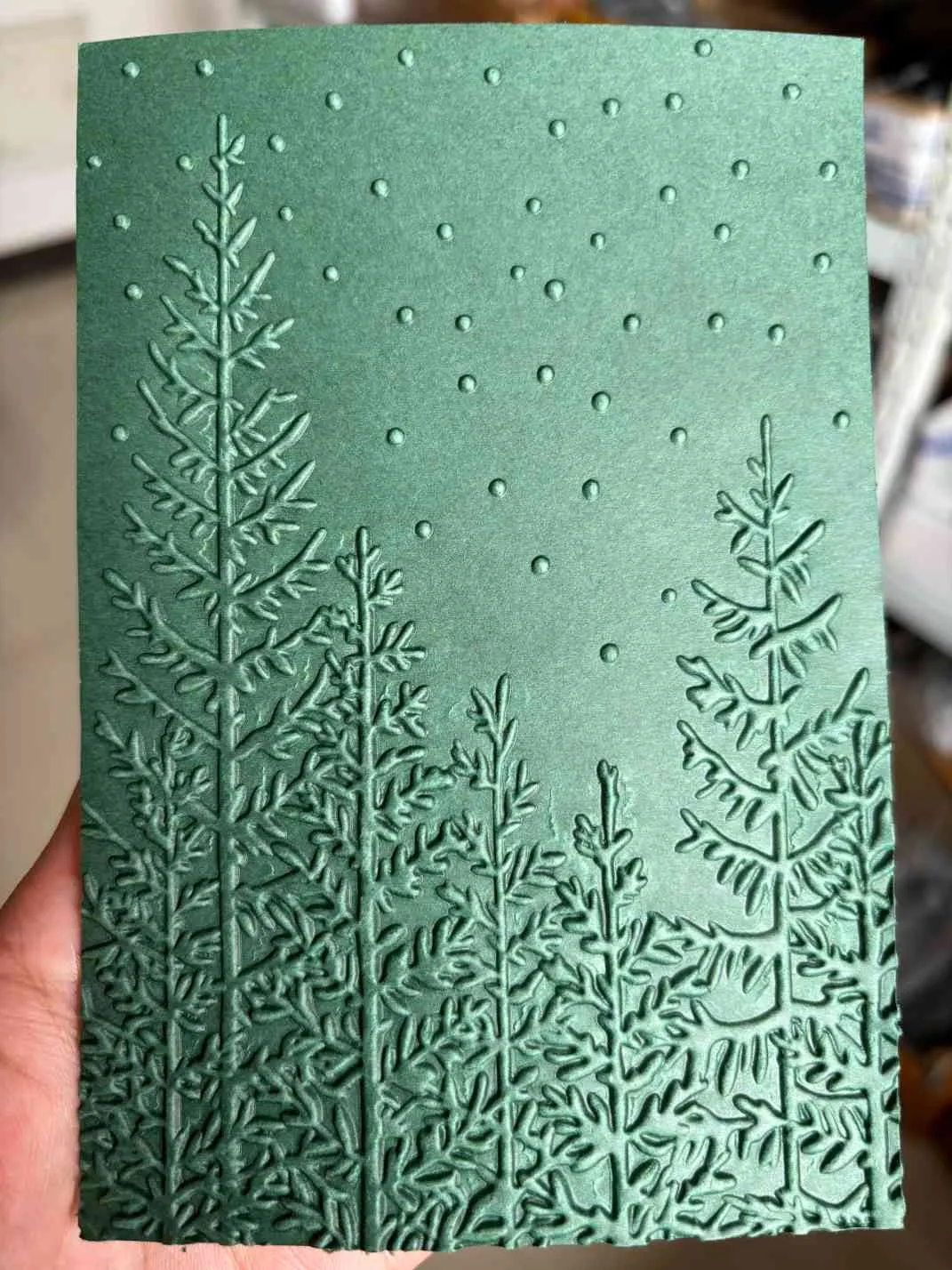 Poppy Crafts 3D Embossing Folder #118 - Snowy Pines