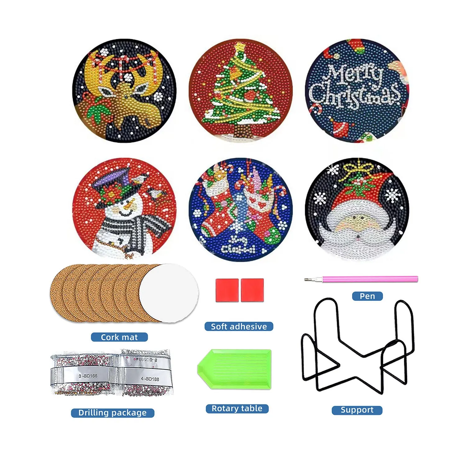 Poppy Crafts Diamond Coaster Kit #11 - Christmas Time