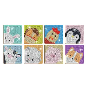 Poppy Crafts Diamond Coaster Kit #26 - Farm Friends*