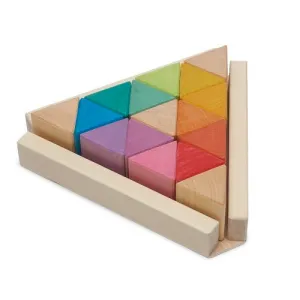 Rainbow and Coloured Triangular Prism Blocks