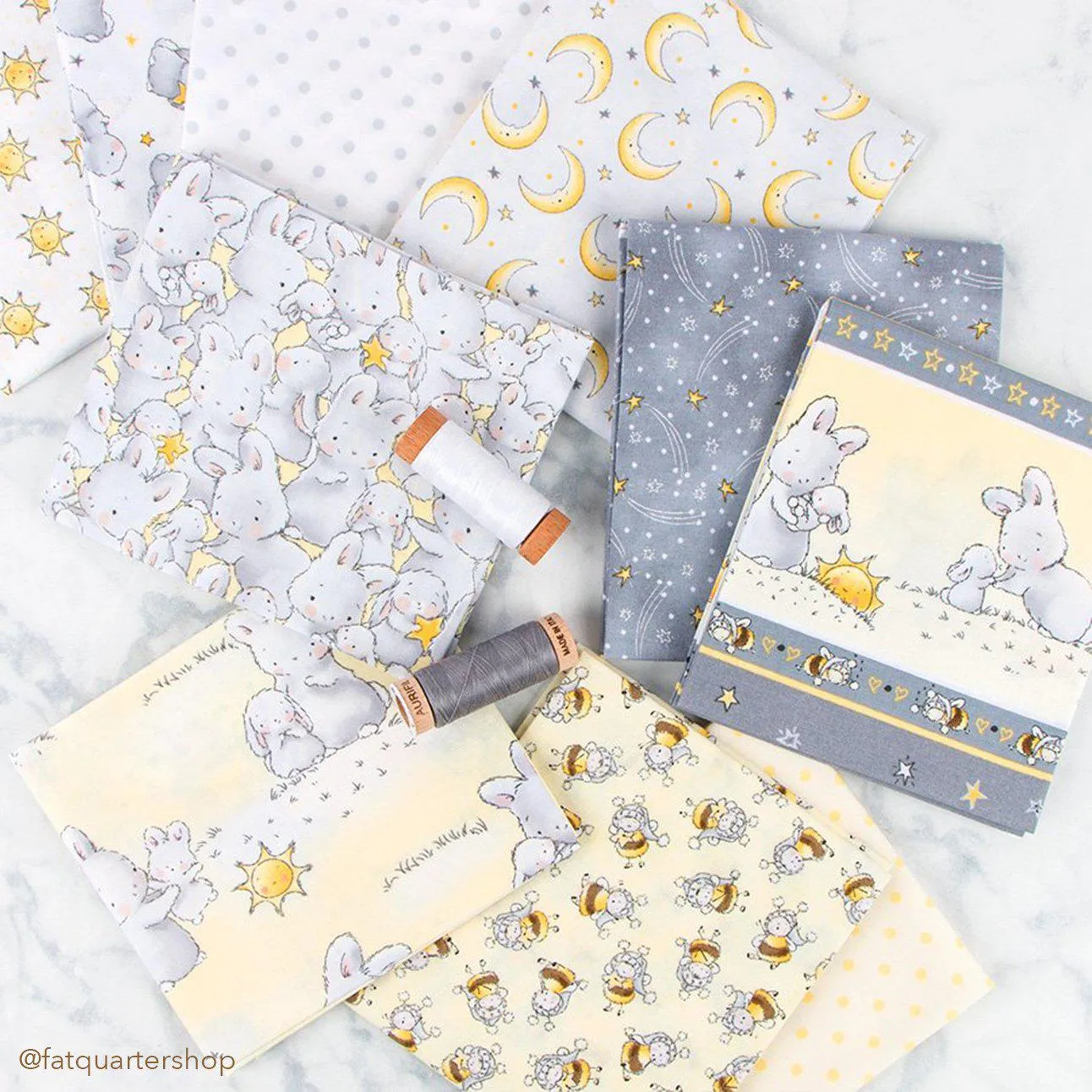 RETIRED - Fabric - Bloom and Little Star Collection - Bunny Bees - 1/4 yard