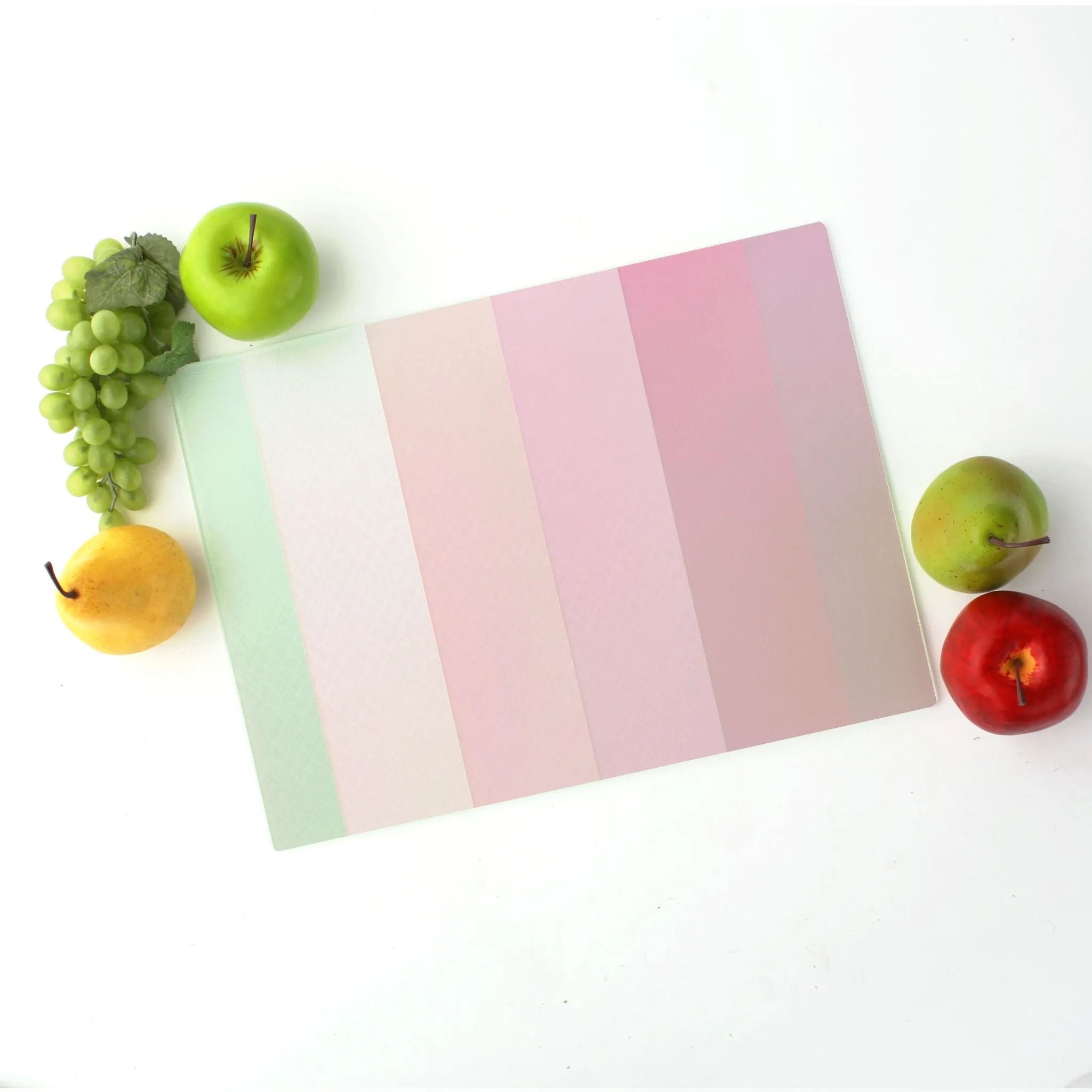 Roseate Stripes Tempered Glass Cutting Board 15.75" X 11.5" - Designed by Michigan Artists