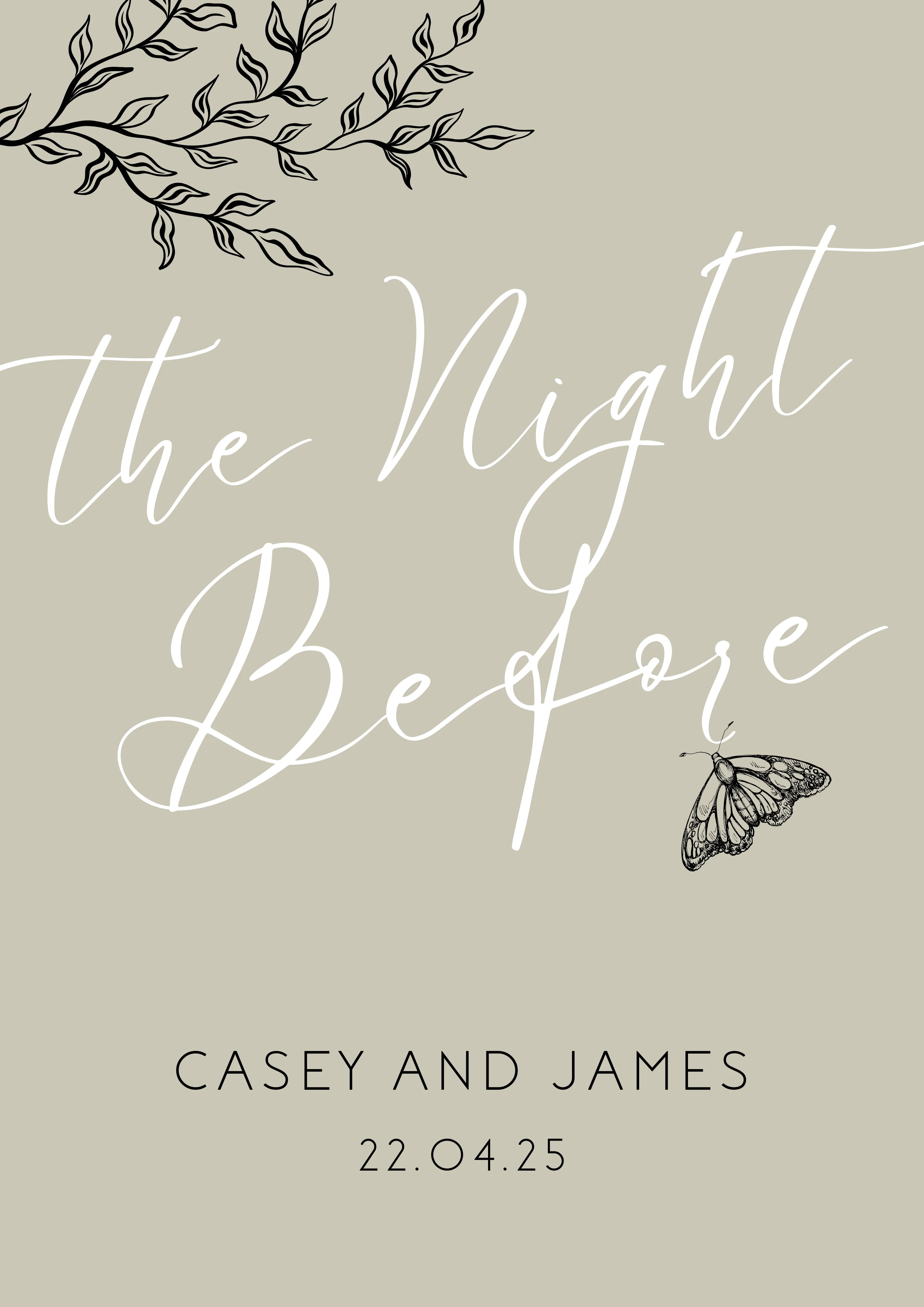 Sage Sketch "The Night Before" Wedding Sign