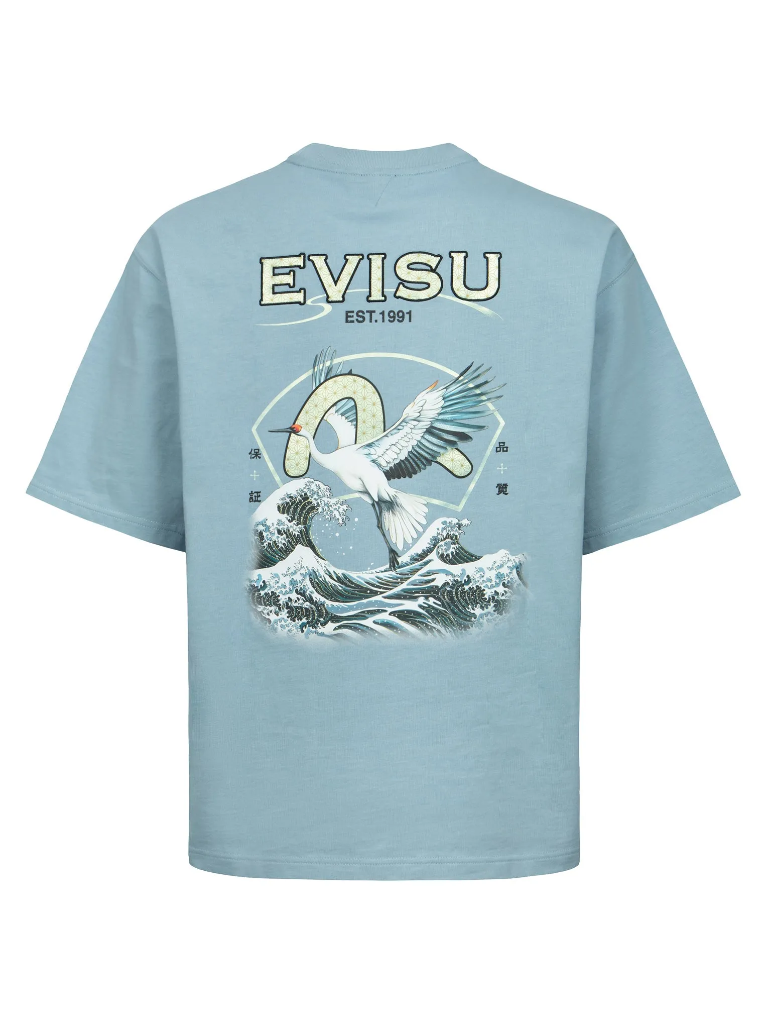Seagull and Logo Print Relax Fit T-shirt