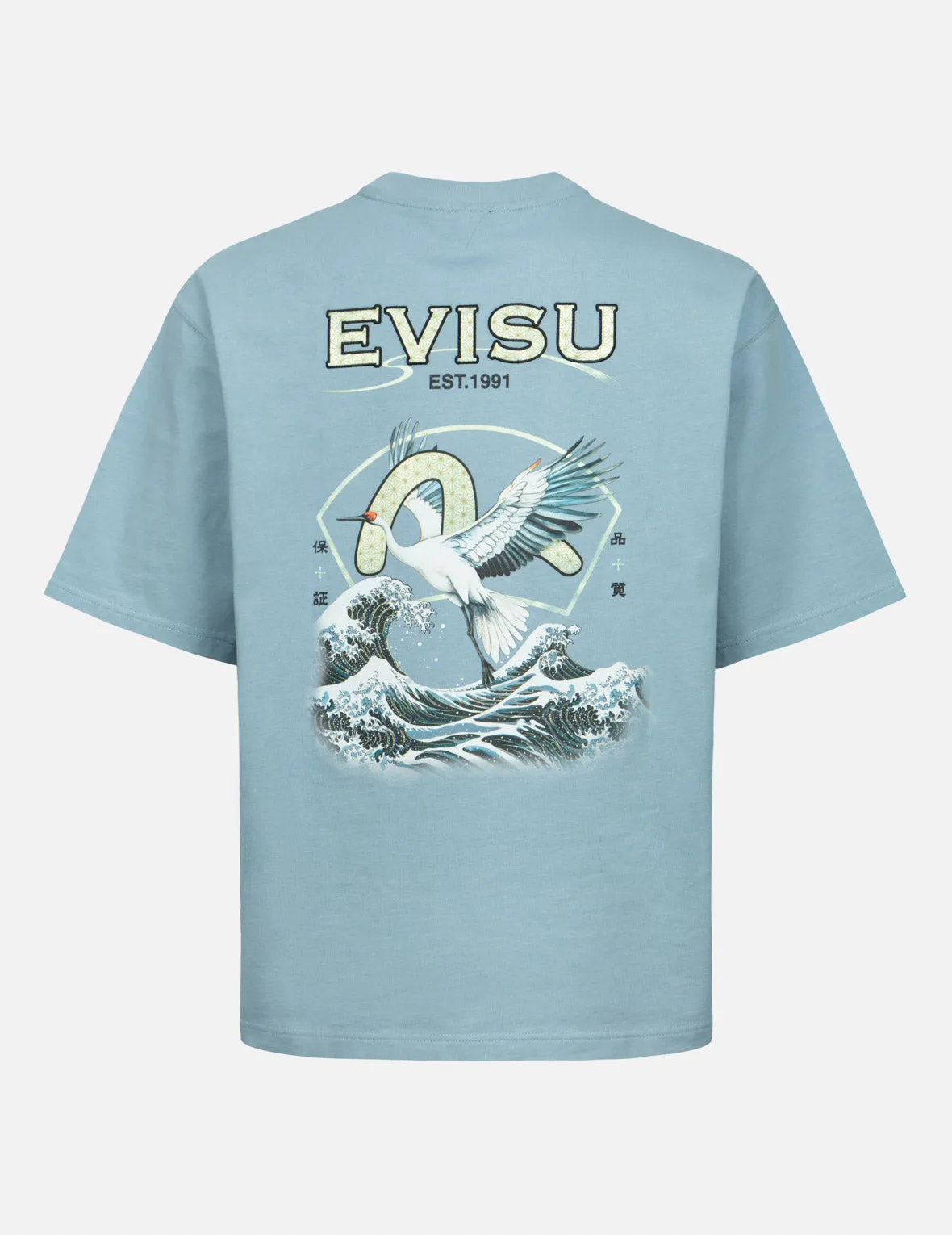 Seagull and Logo Print Relax Fit T-shirt