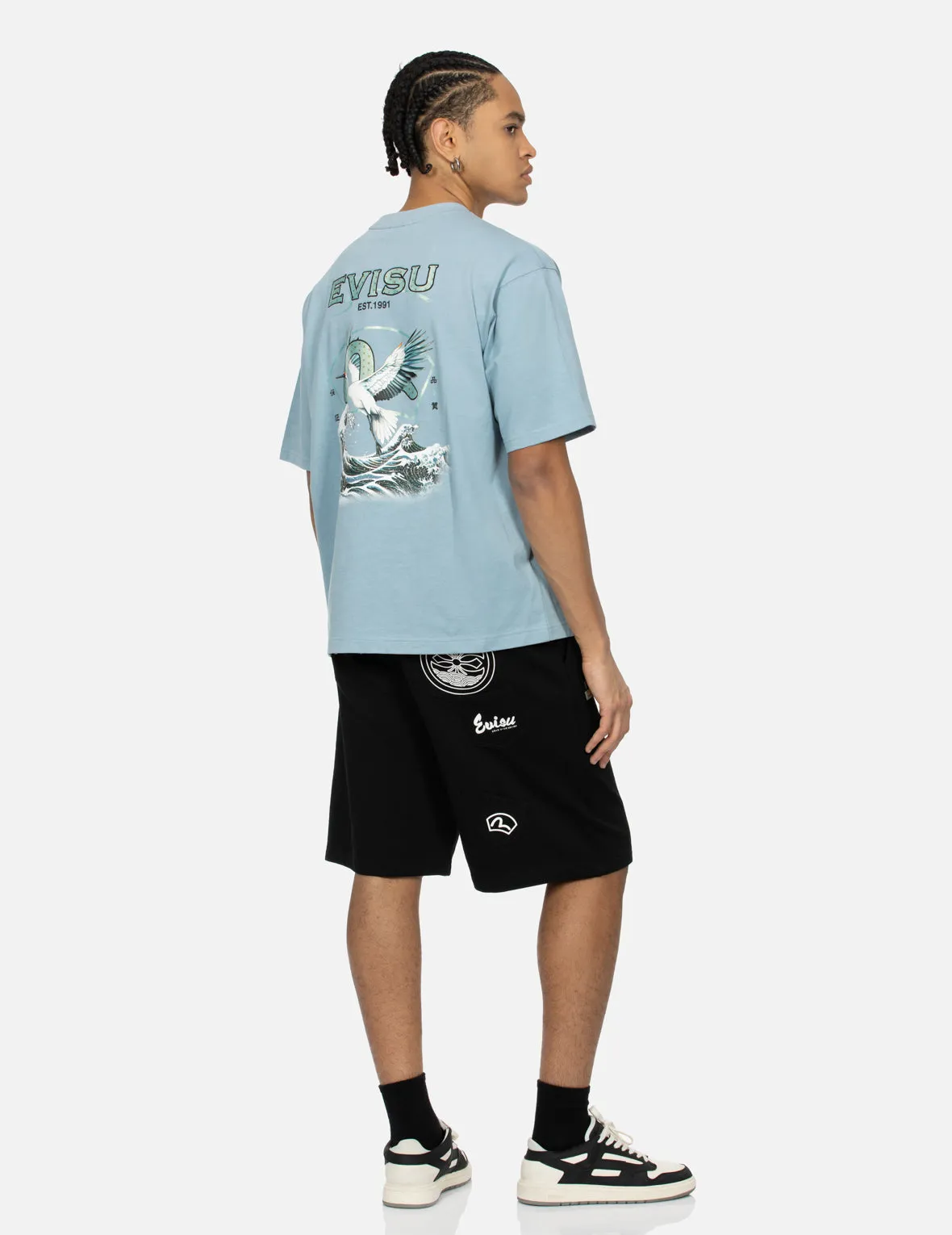 Seagull and Logo Print Relax Fit T-shirt